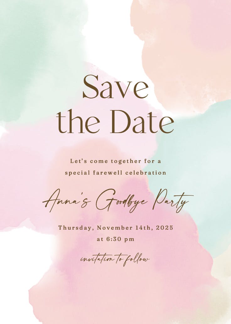 Soft colors - retirement & farewell party invitation